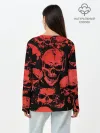 Лонгслив женский. Хлопок / Skulls pattern