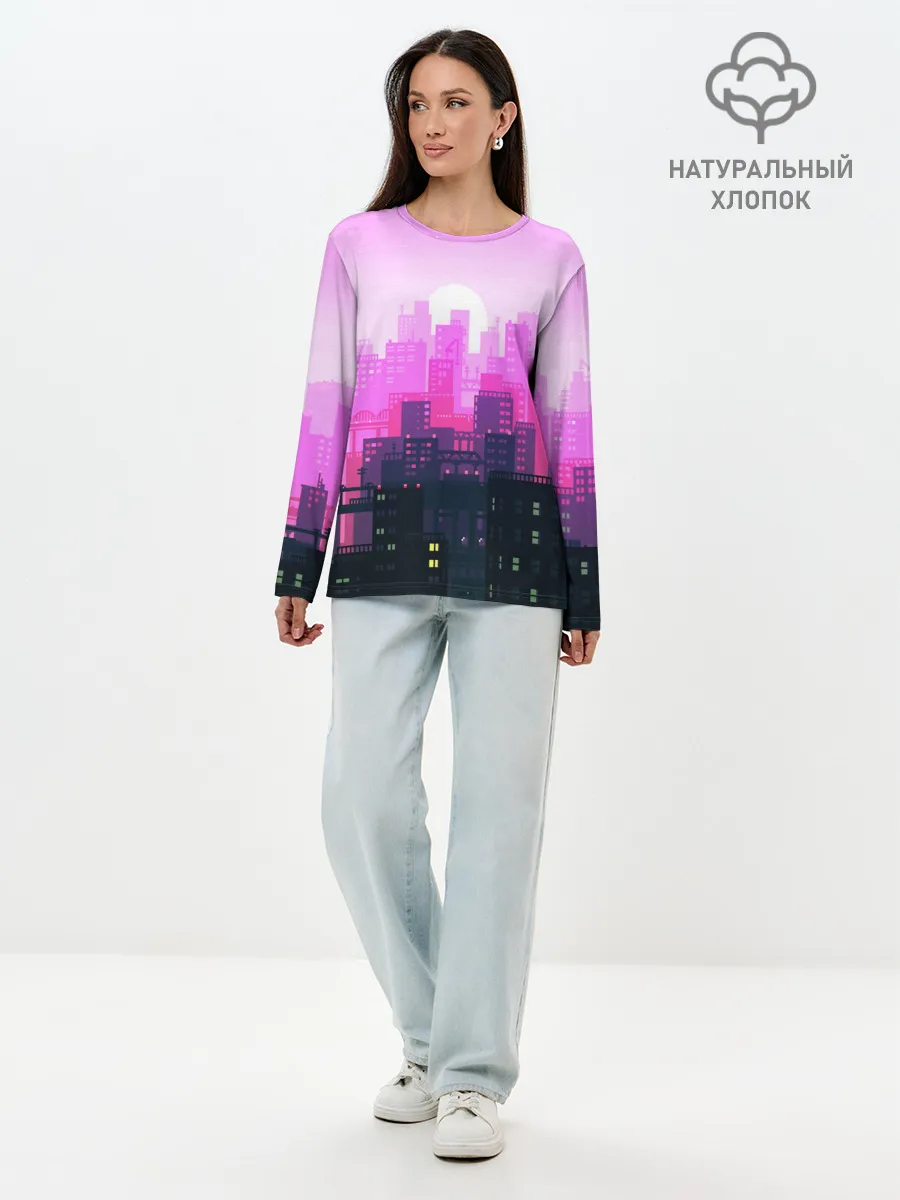 Лонгслив женский. Хлопок / CITY
