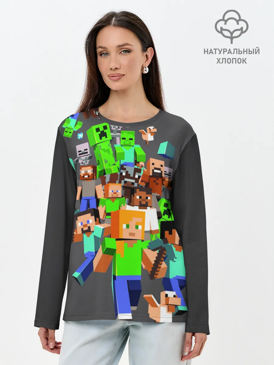 Лонгслив женский. Хлопок / MINECRAFT ONLINE