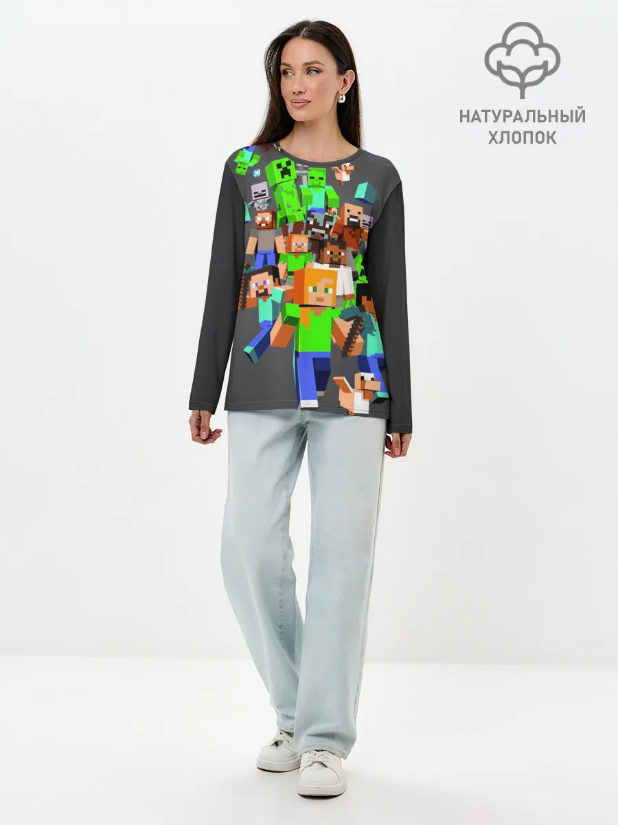 Лонгслив женский. Хлопок / MINECRAFT ONLINE