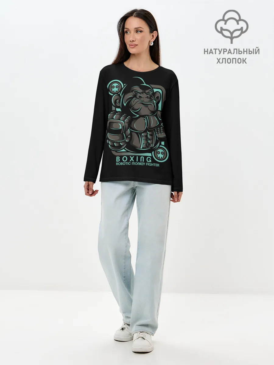 Лонгслив женский. Хлопок / Gorilla fighter