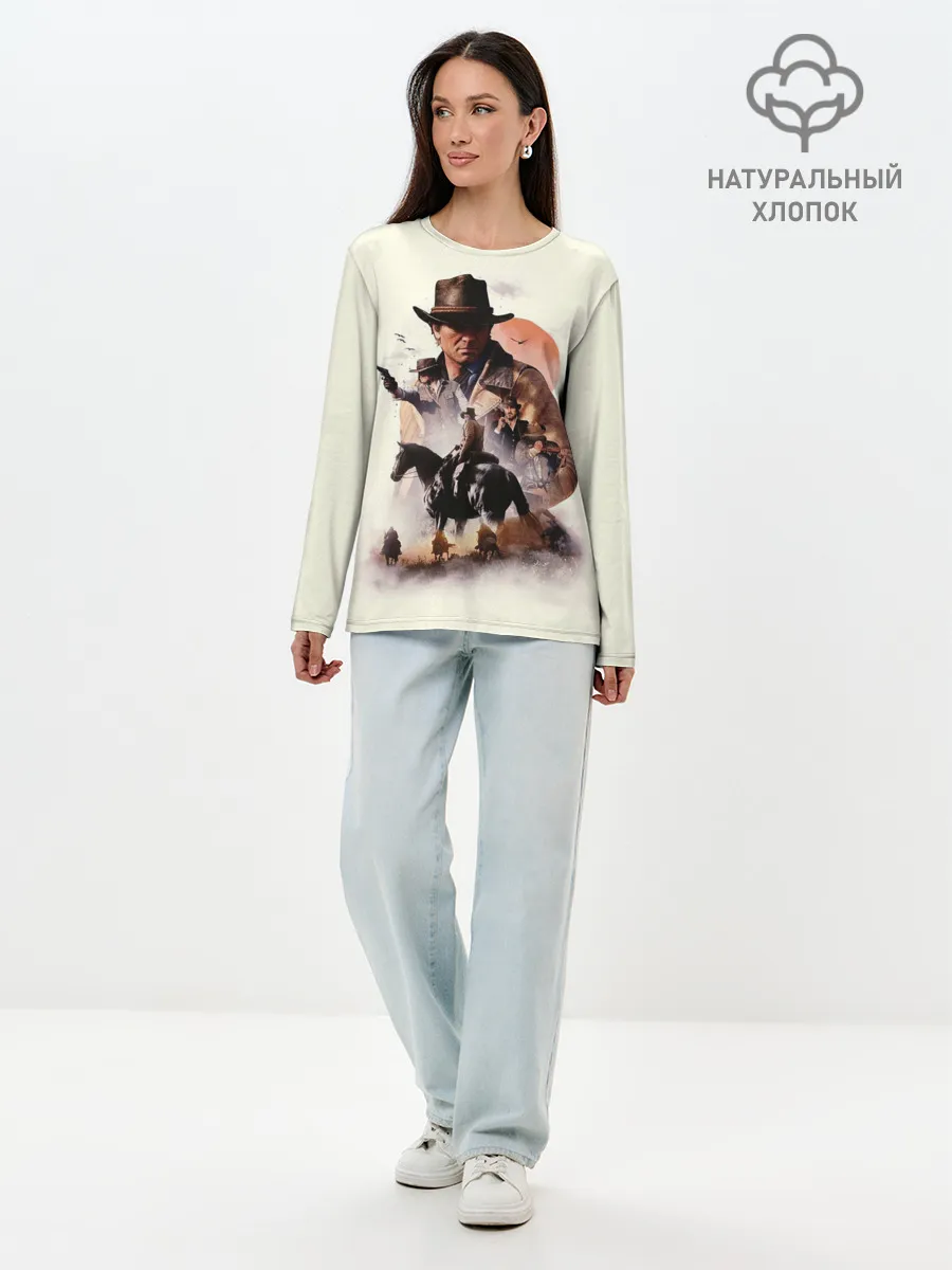 Лонгслив женский. Хлопок / red dead redemption 2 Art