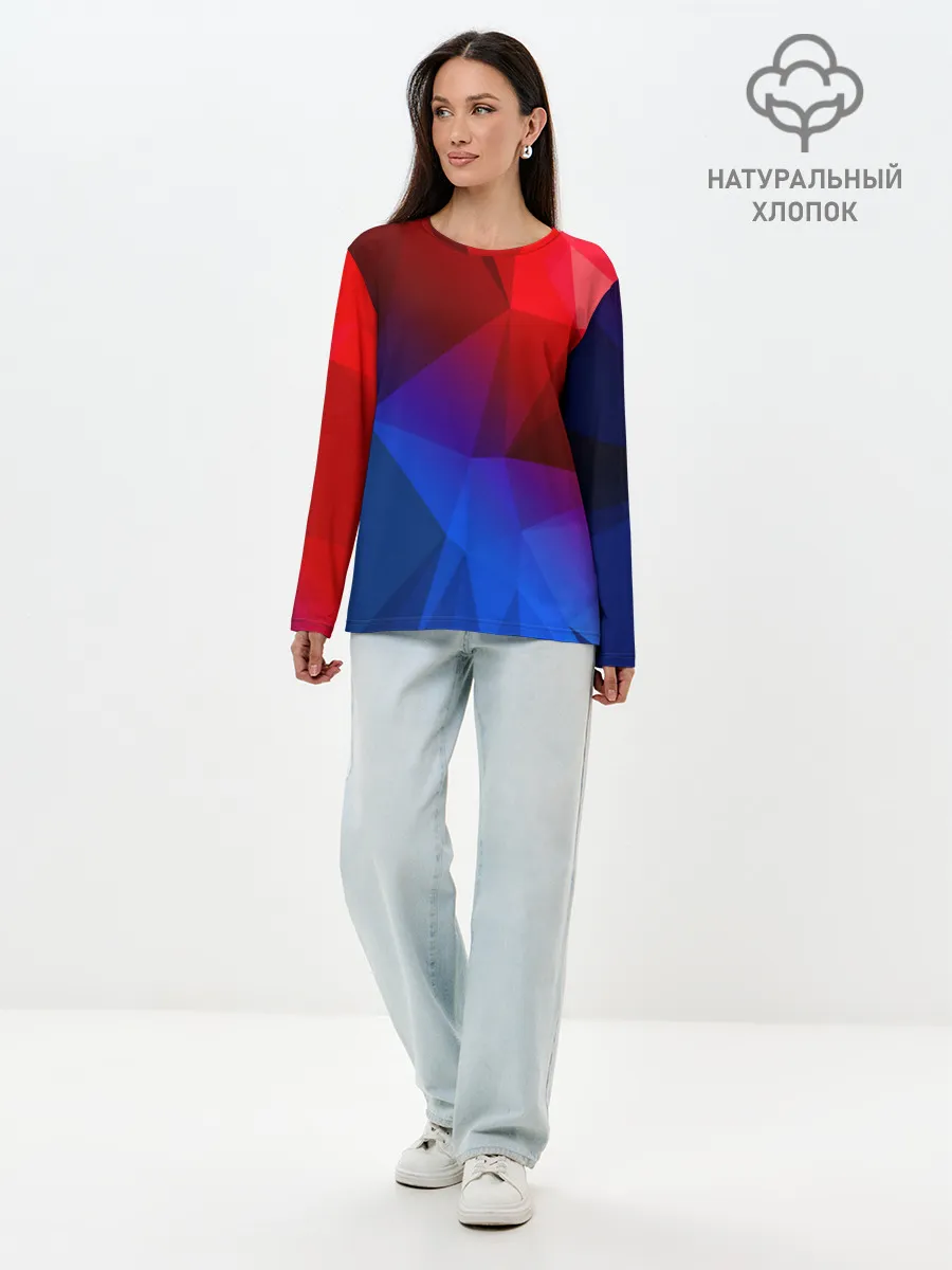 Лонгслив женский. Хлопок / RED&BLUE