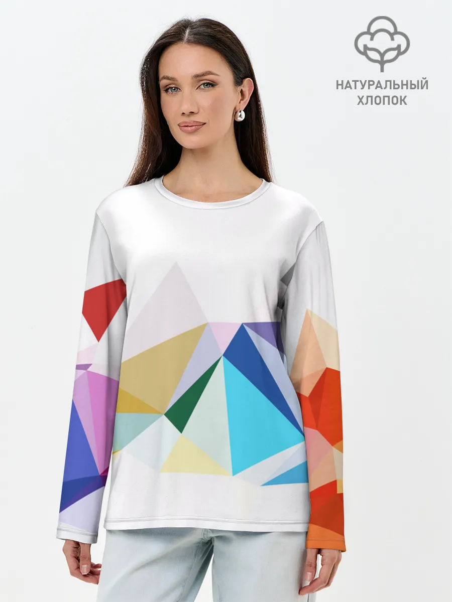 Лонгслив женский. Хлопок / GEOMETRY