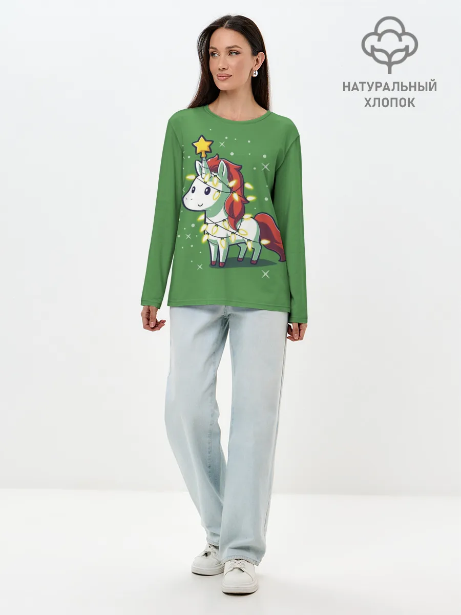 Лонгслив женский. Хлопок / Magical Unicorn