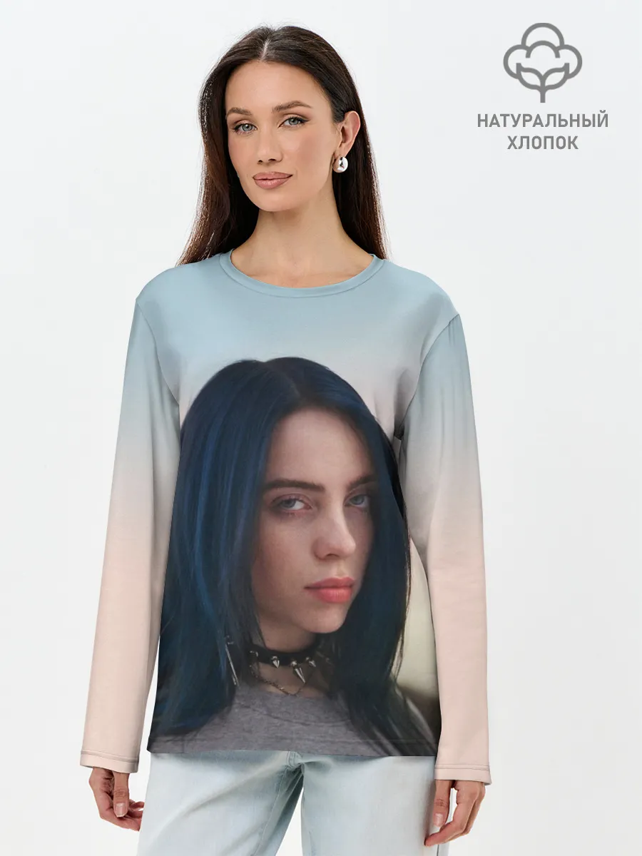 Лонгслив женский. Хлопок / Билли Айлиш