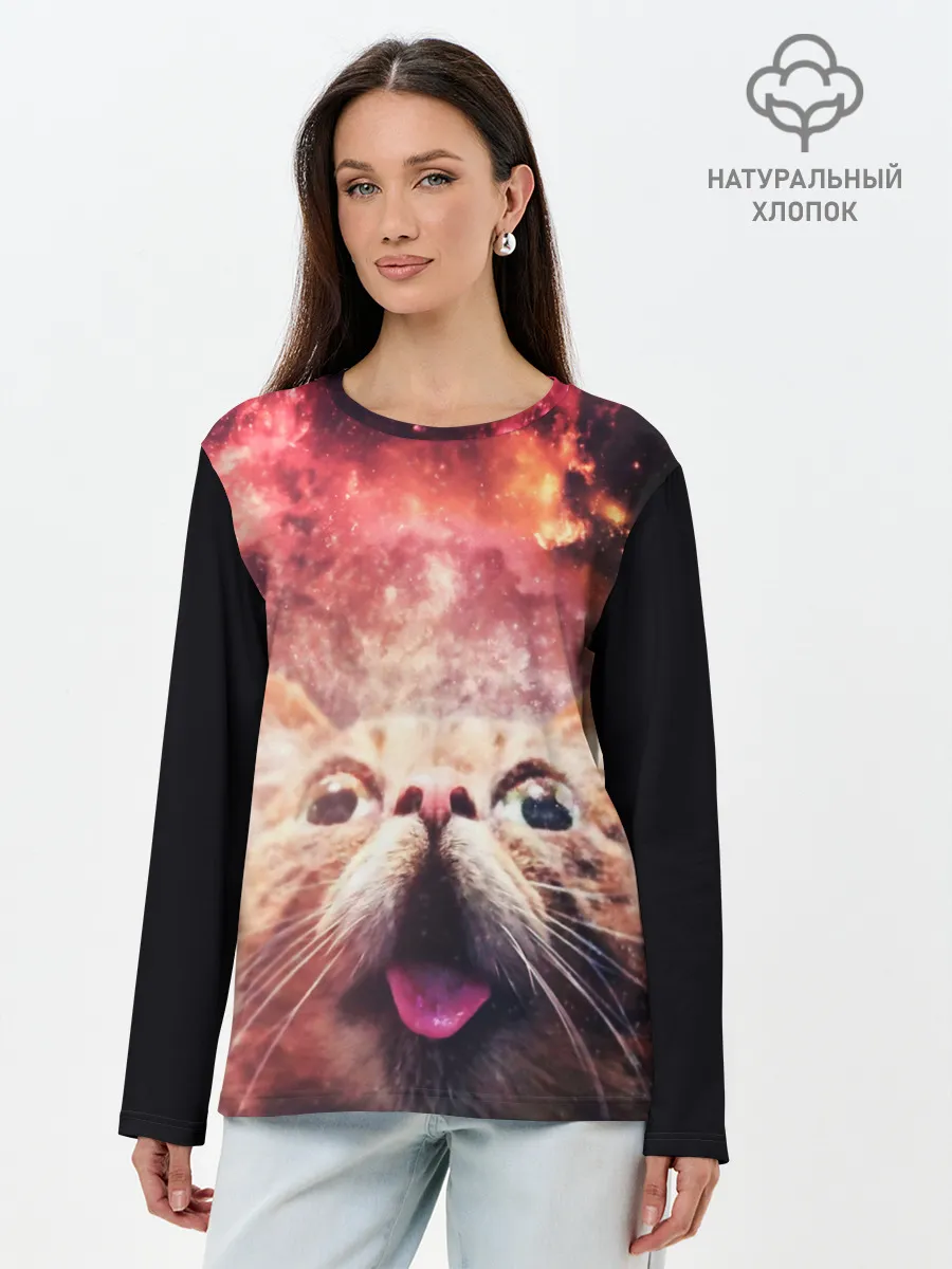 Лонгслив женский. Хлопок / КОТ