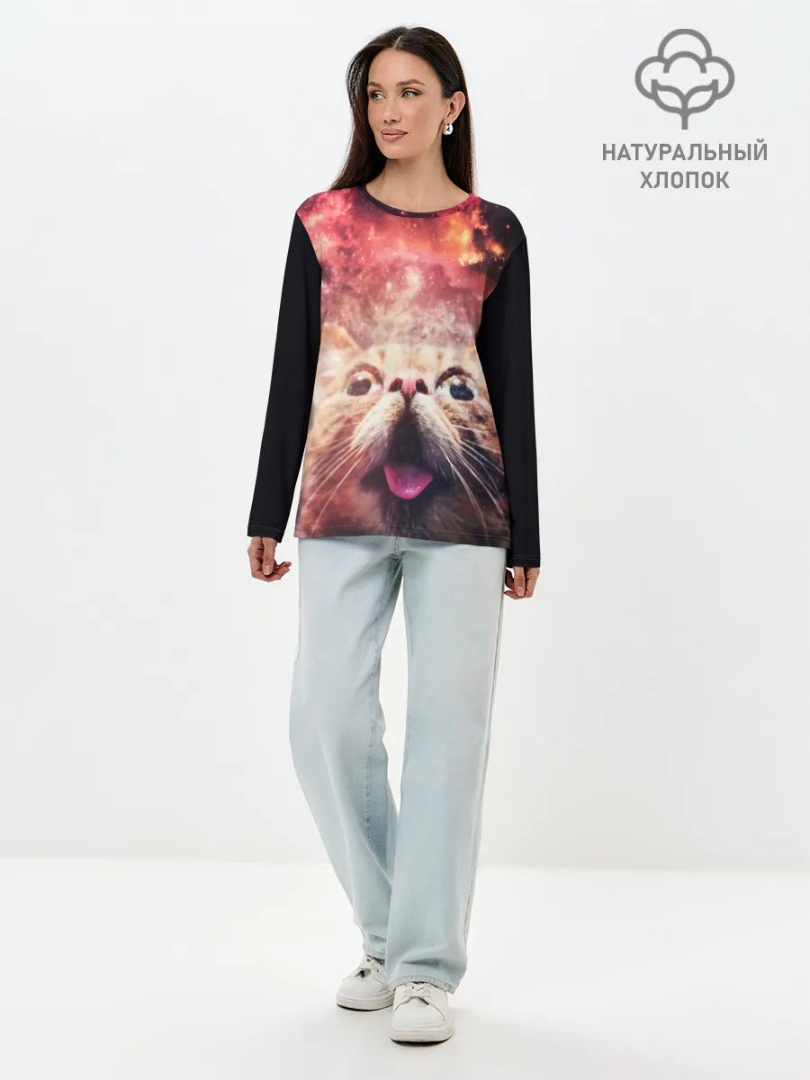 Лонгслив женский. Хлопок / КОТ