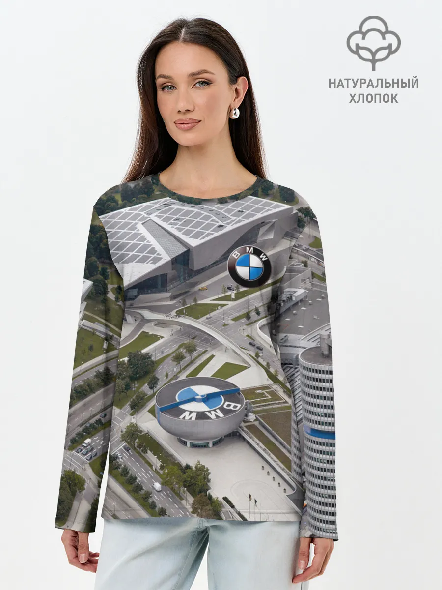 Лонгслив женский. Хлопок / BMW city