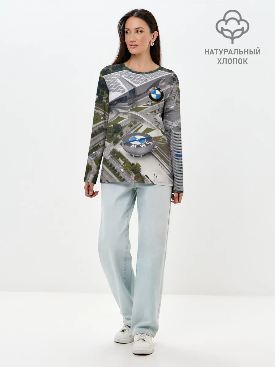 Лонгслив женский. Хлопок / BMW city