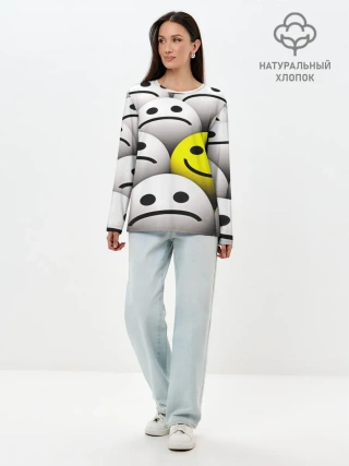 Лонгслив женский. Хлопок / EMOJI 2019