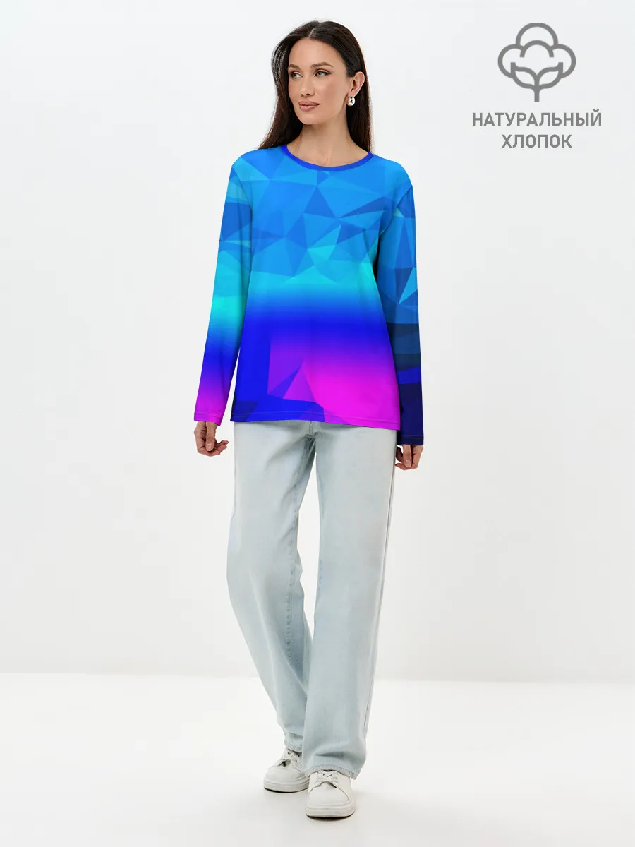 Лонгслив женский. Хлопок / ABSTRACT NEON