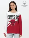 Лонгслив женский. Хлопок / Chicago Bulls Red-White