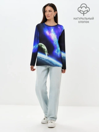 Лонгслив женский. Хлопок / ЗЕМЛЯ