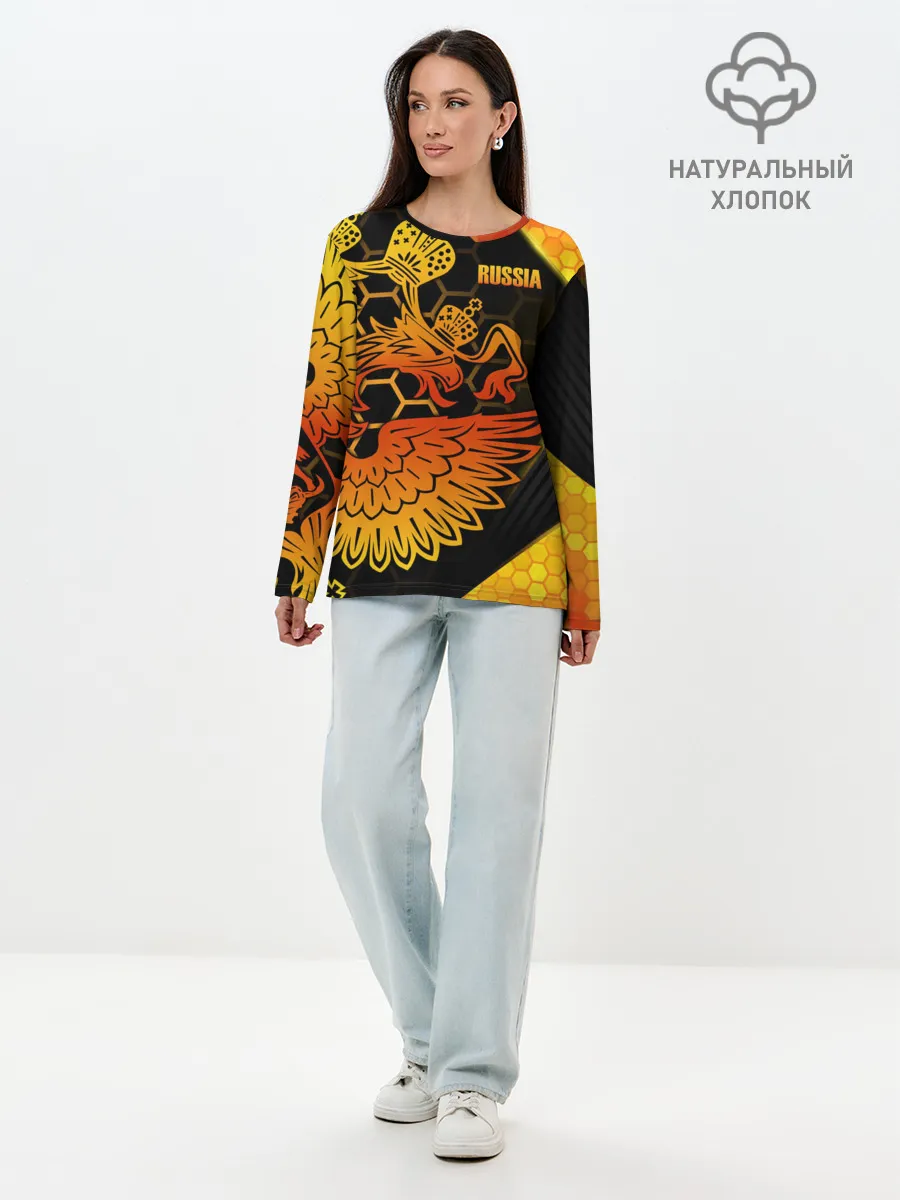 Лонгслив женский. Хлопок / RUSSIA Lifestyle