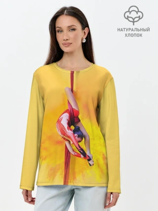 Лонгслив женский. Хлопок / Гимнастика на полотнах