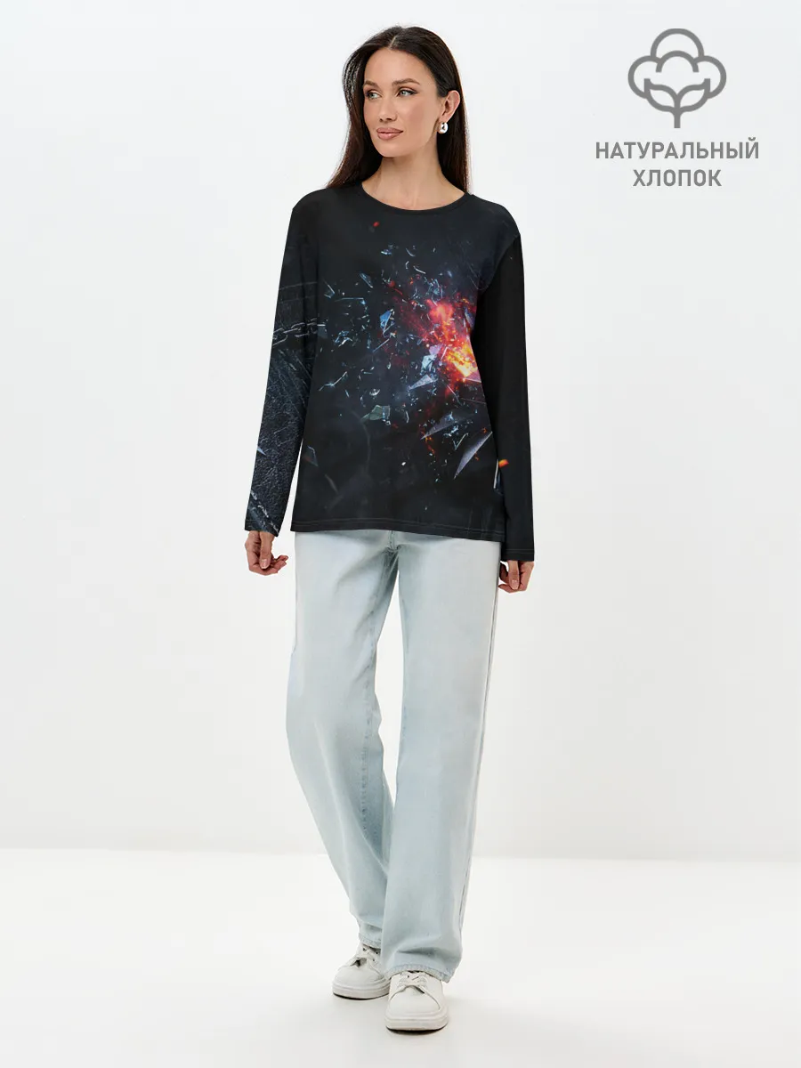 Лонгслив женский. Хлопок / МЕДАЛЬОН ВЕДЬМАКА