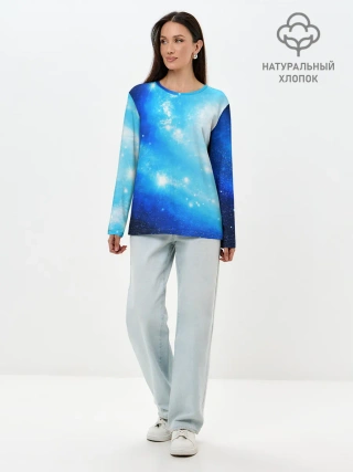 Лонгслив женский. Хлопок / ЗВЕЗДНОЕ НЕБО