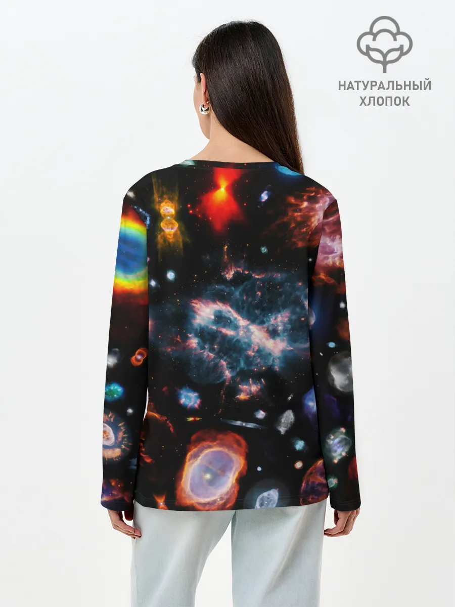 Лонгслив женский. Хлопок / КОСМОС