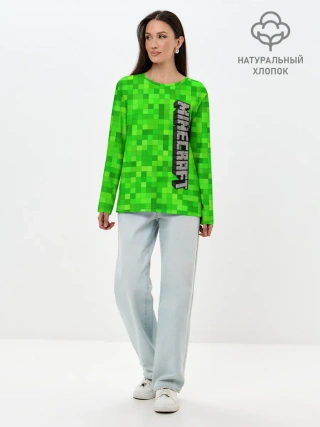 Лонгслив женский. Хлопок / MINECRAFT