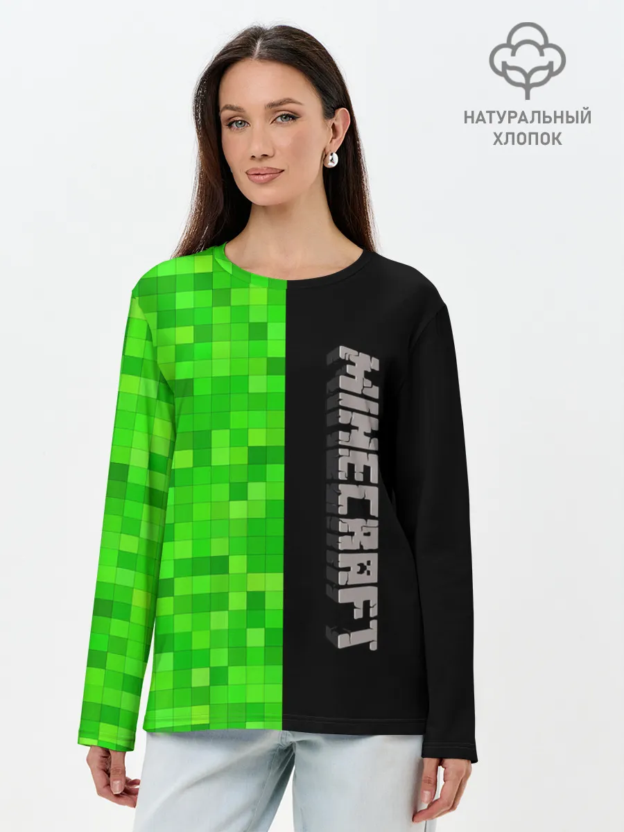 Лонгслив женский. Хлопок / MINECRAFT