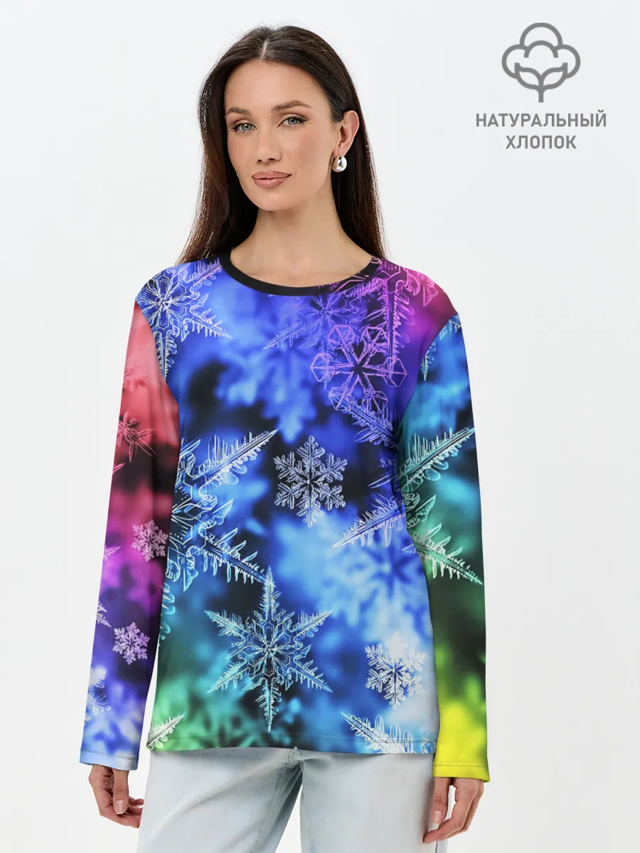 Лонгслив женский. Хлопок / ЗИМНЕЕ УТРО