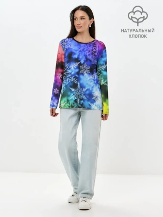 Лонгслив женский. Хлопок / ЗИМНЕЕ УТРО