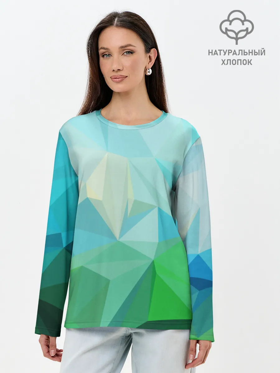 Лонгслив женский. Хлопок / GEOMETRY