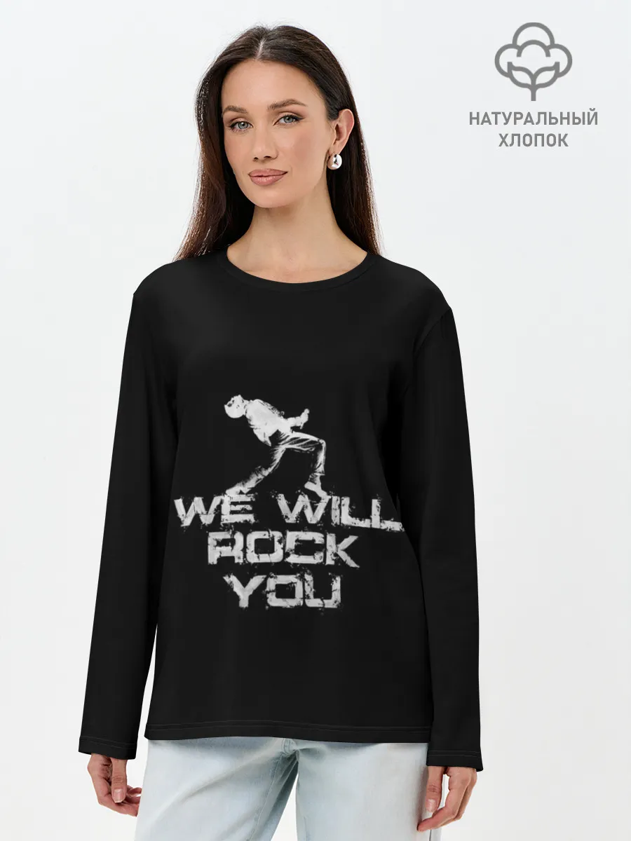 Лонгслив женский. Хлопок / Queen. We Will Rock You
