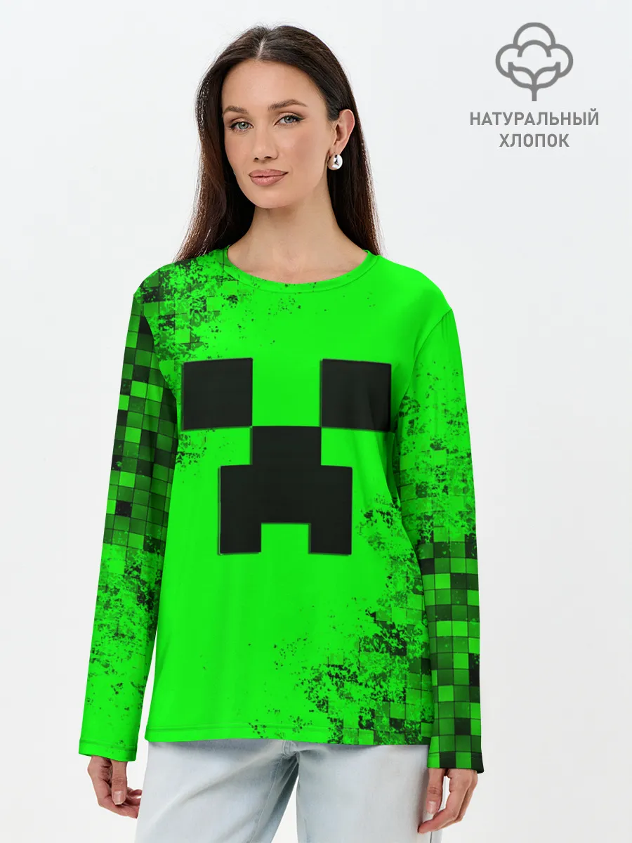 Лонгслив женский. Хлопок / MINECRAFT