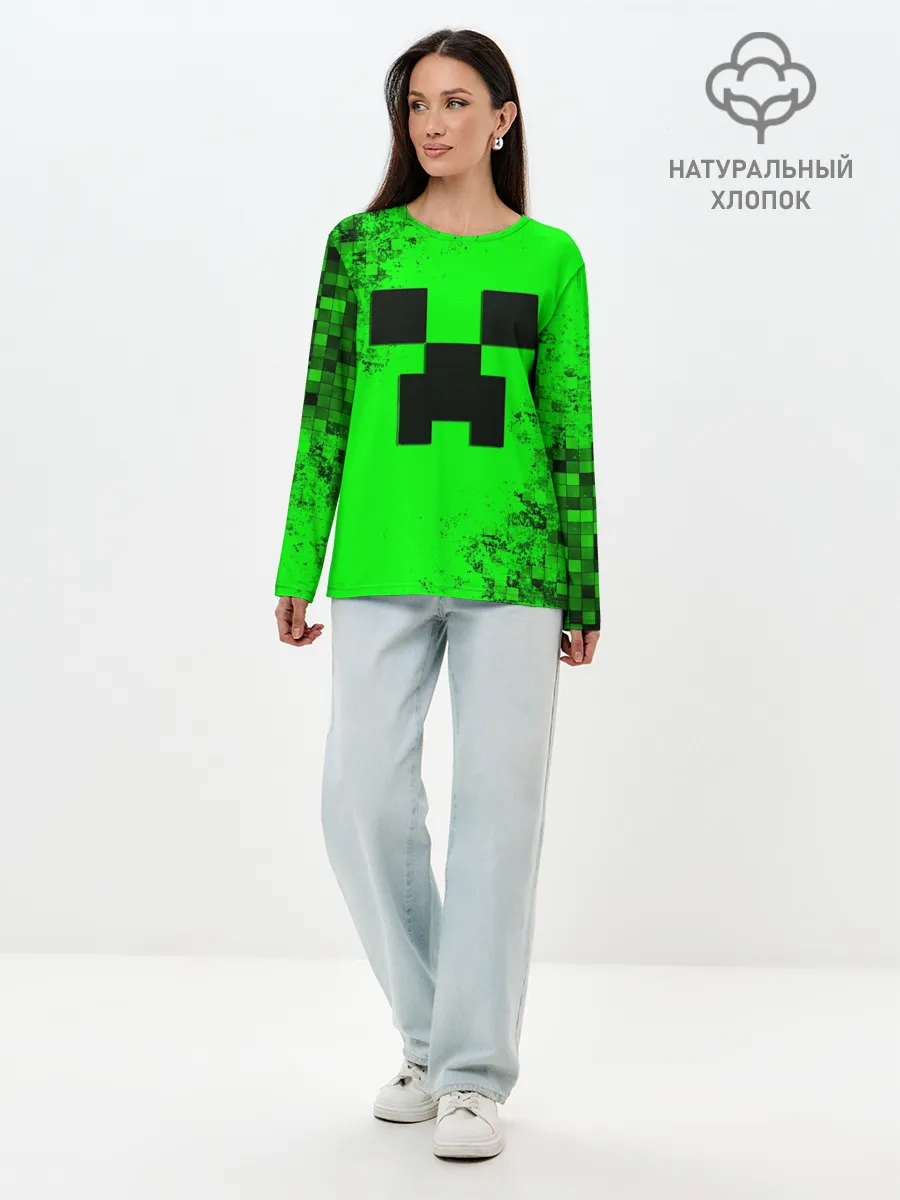 Лонгслив женский. Хлопок / MINECRAFT
