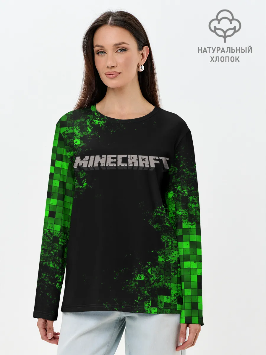 Лонгслив женский. Хлопок / MINECRAFT