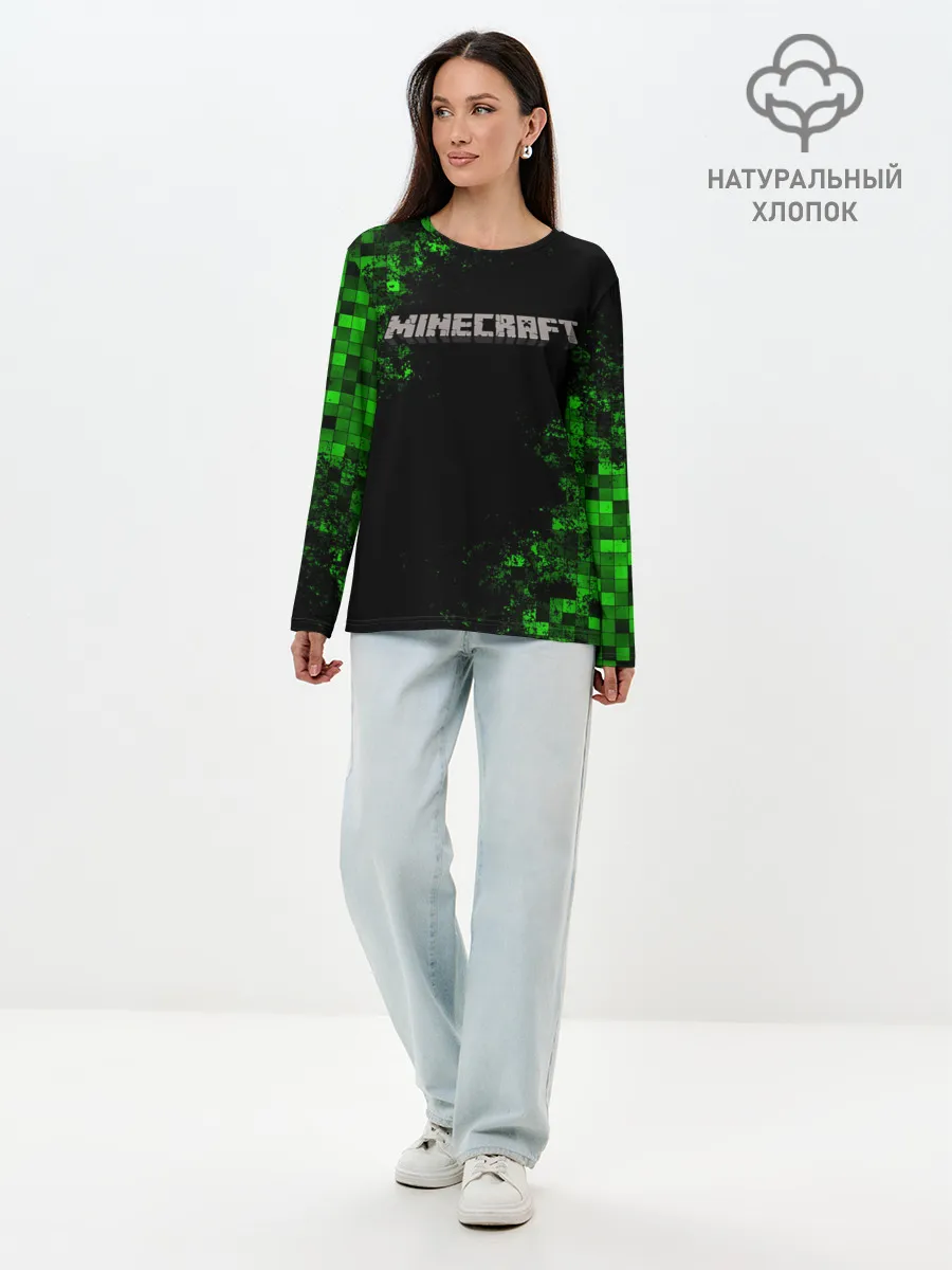 Лонгслив женский. Хлопок / MINECRAFT
