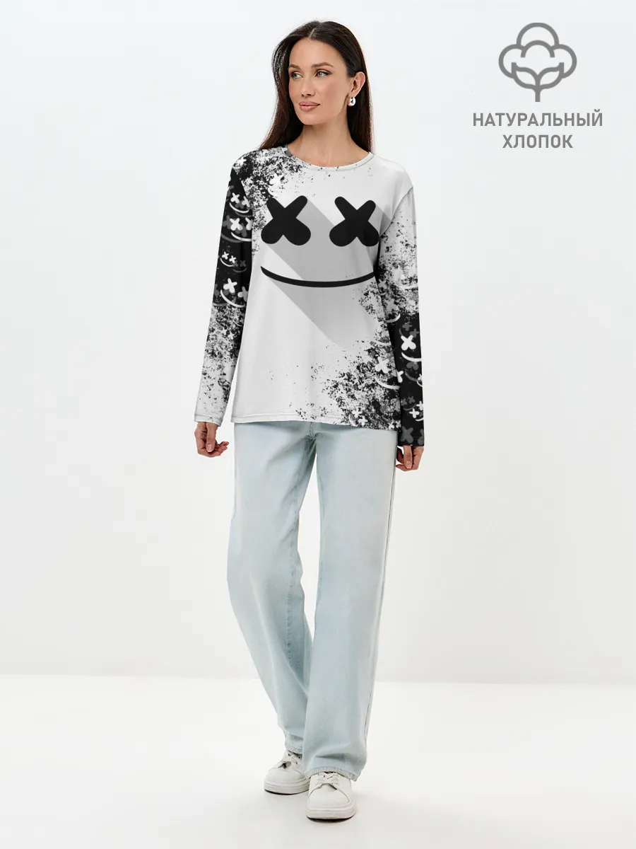 Лонгслив женский. Хлопок / Marshmello