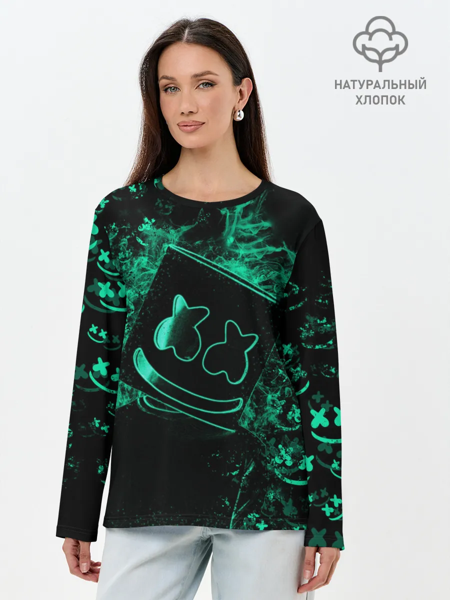 Лонгслив женский. Хлопок / Marshmello