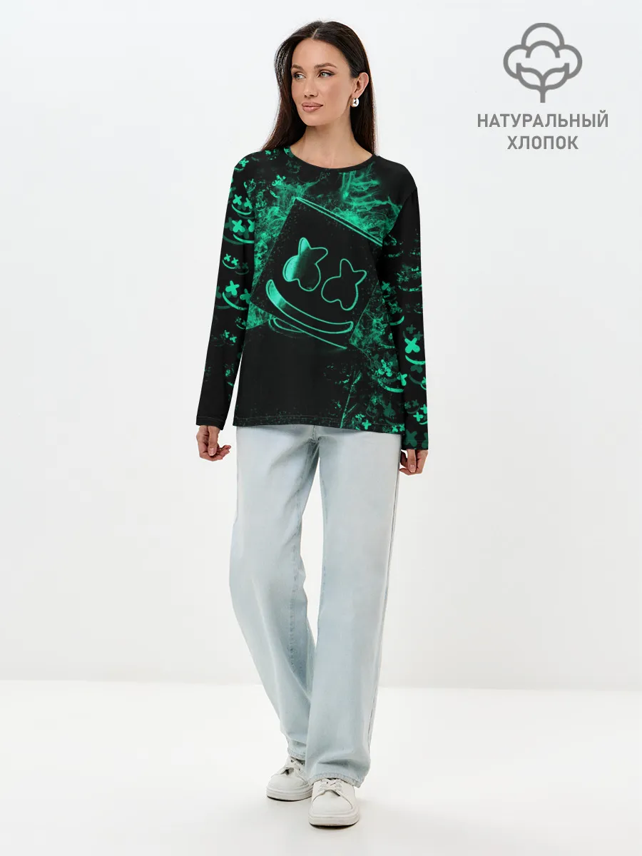 Лонгслив женский. Хлопок / Marshmello