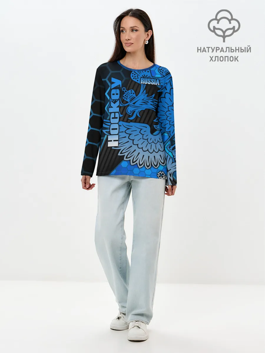 Лонгслив женский. Хлопок / Хоккей