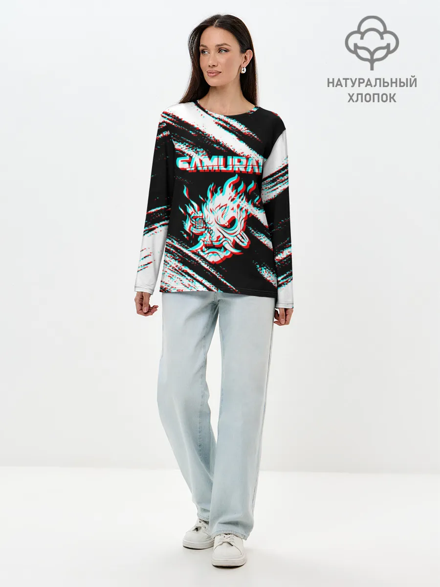 Лонгслив женский. Хлопок / Samurai | Glitch.