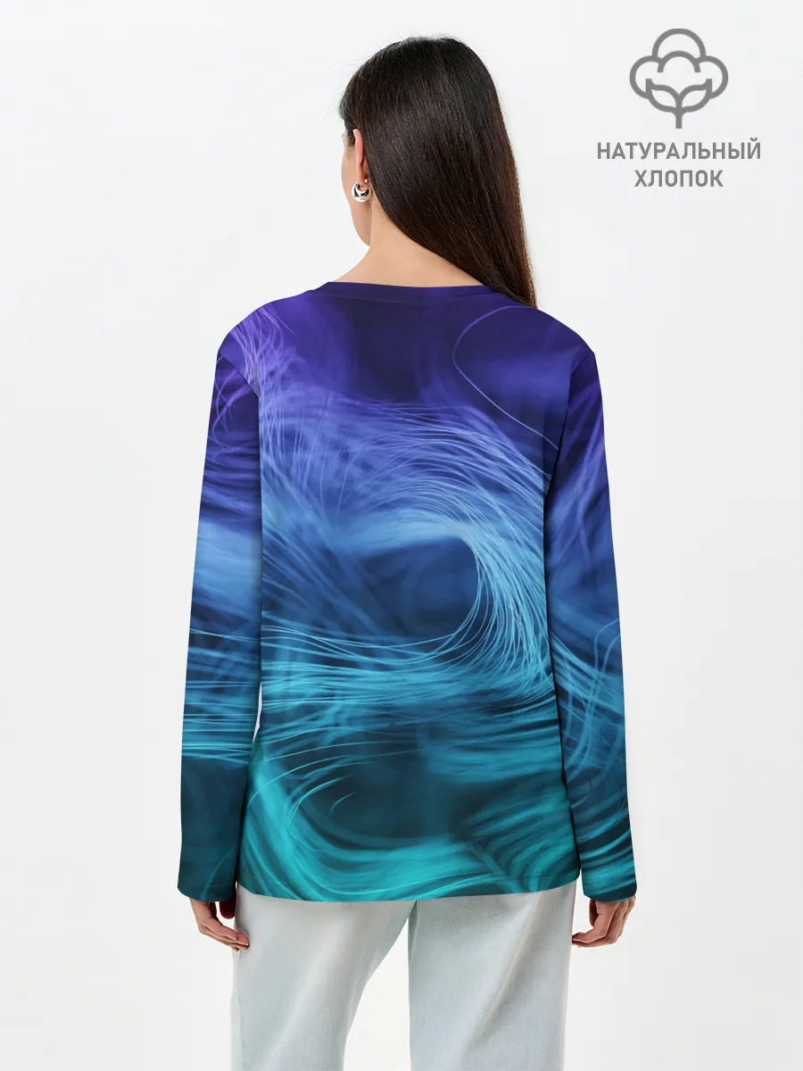Лонгслив женский. Хлопок / Линии материи