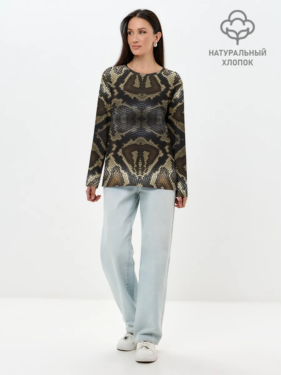 Лонгслив женский. Хлопок / Snakeskin