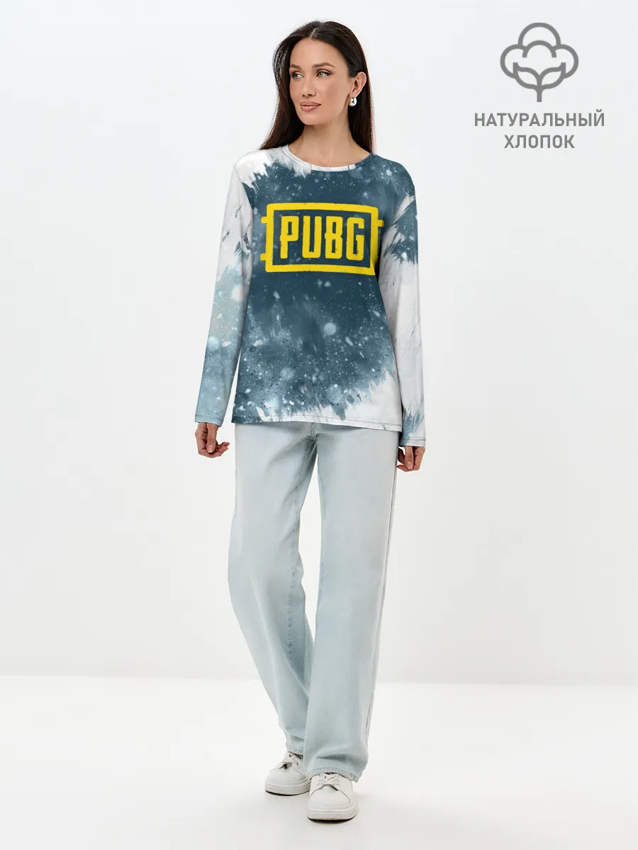 Лонгслив женский. Хлопок / PUBG BW