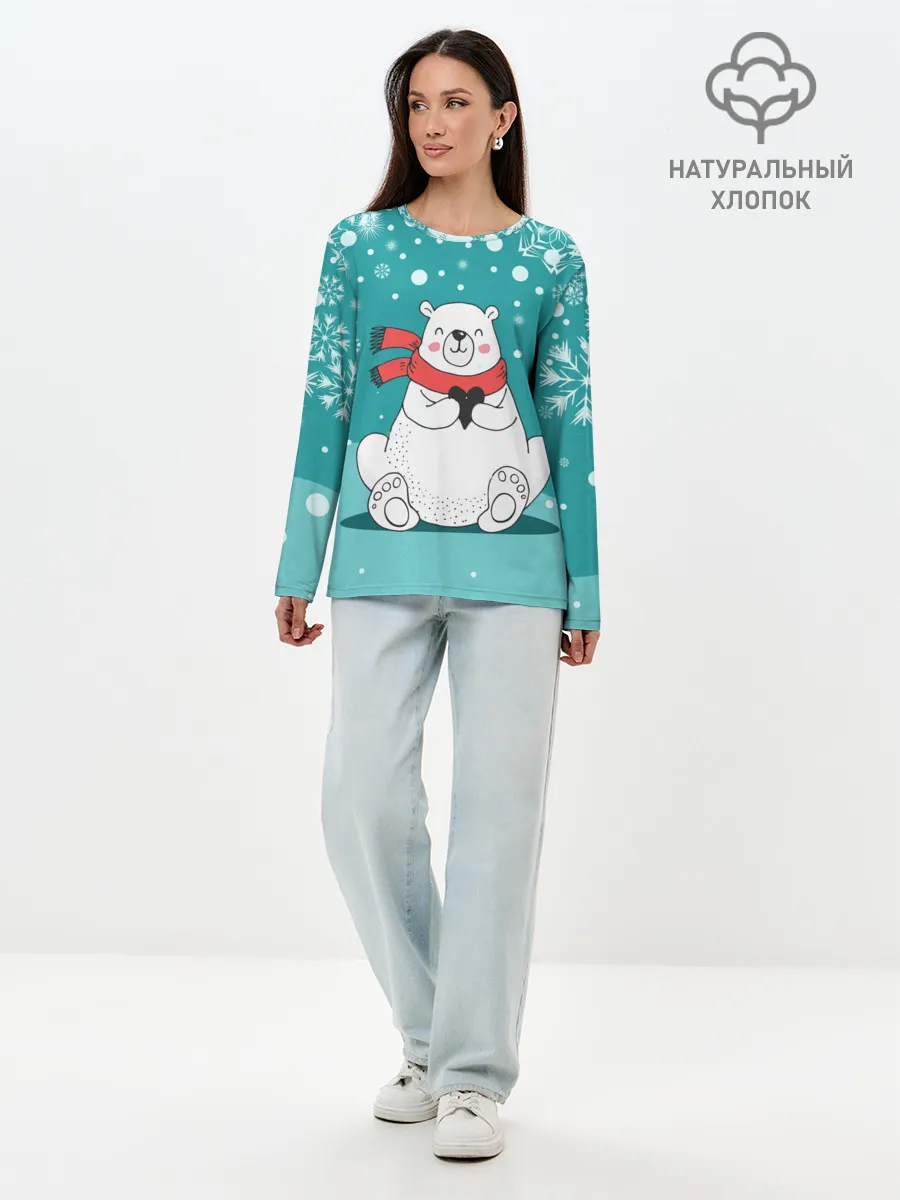 Лонгслив женский. Хлопок / North bear