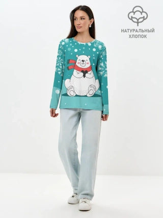 Лонгслив женский. Хлопок / North bear