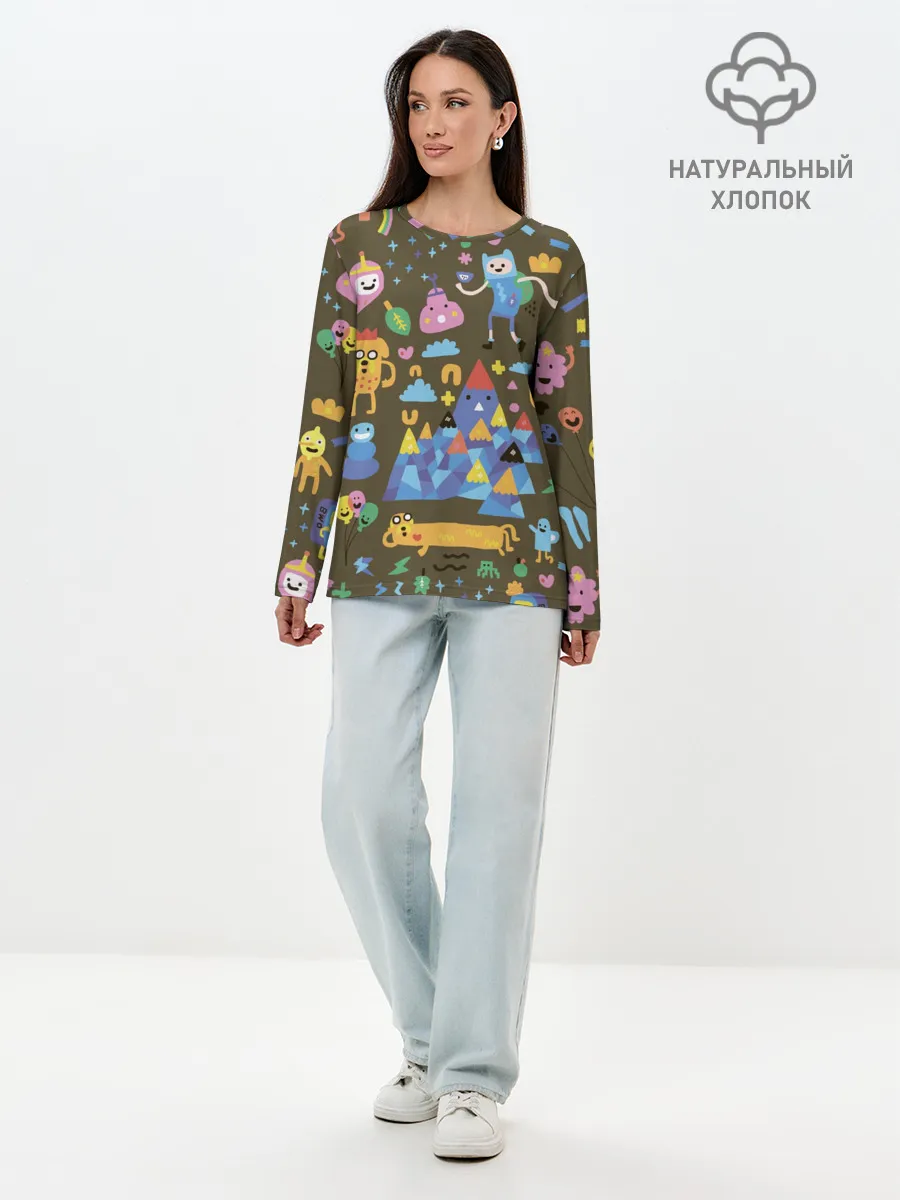 Лонгслив женский. Хлопок / Время приключений Зима