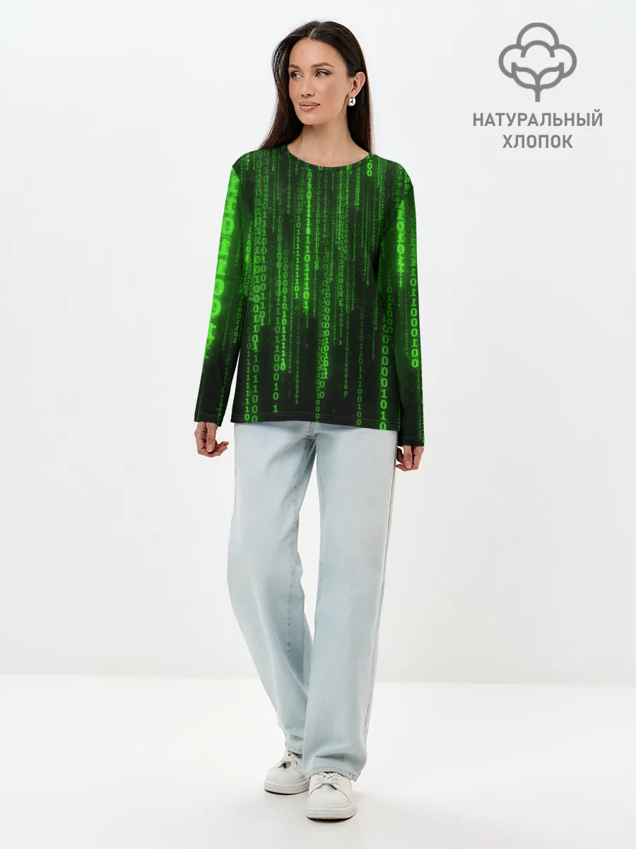 Лонгслив женский. Хлопок / Компьютерный язык