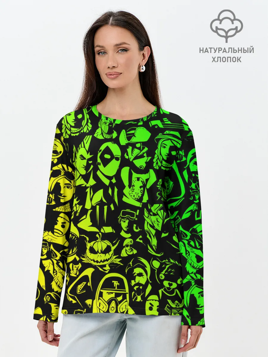 Лонгслив женский. Хлопок / ПЕРСОНАЖИ FORTNITE