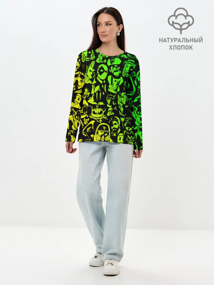 Лонгслив женский. Хлопок / ПЕРСОНАЖИ FORTNITE