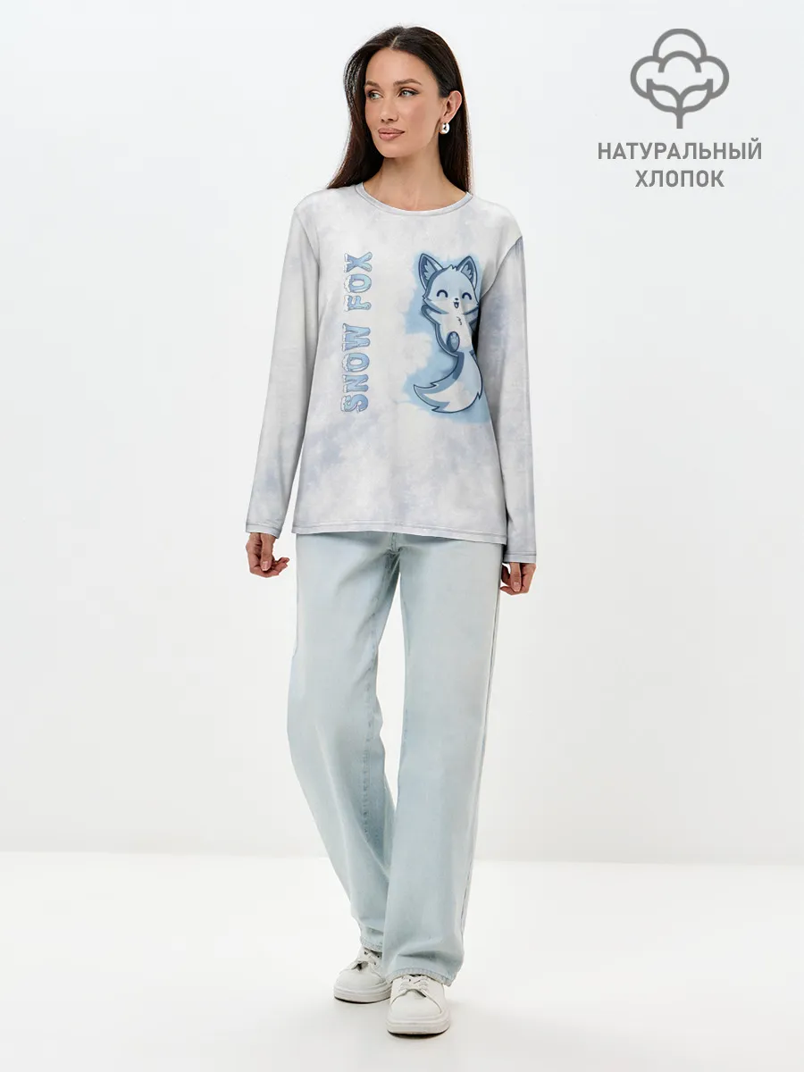 Лонгслив женский. Хлопок / Snow fox