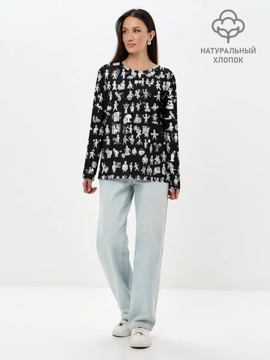 Лонгслив женский. Хлопок / FALLOUT BLACK