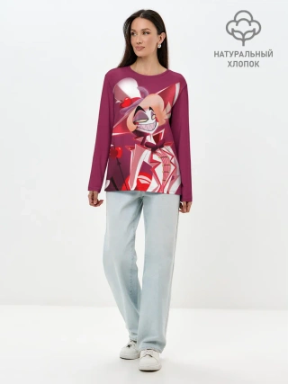 Лонгслив женский. Хлопок / Hazbin Hotel